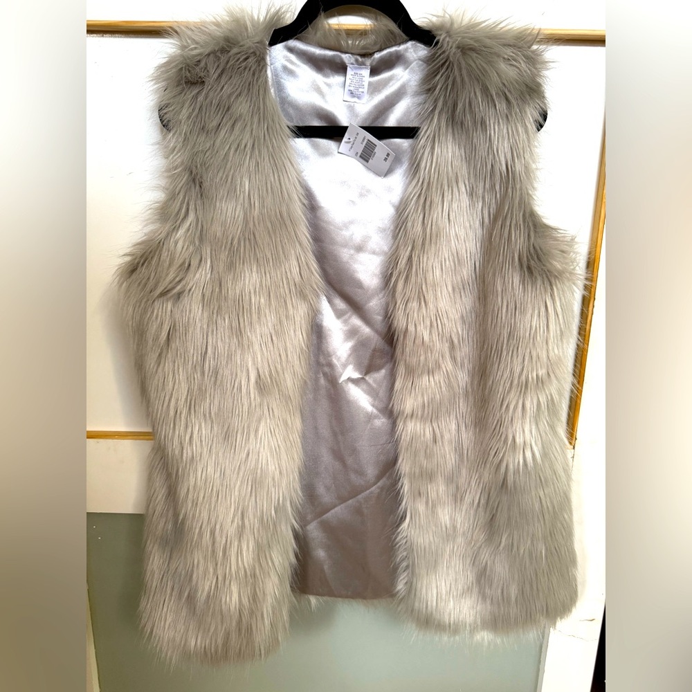 Faux Silver Fur Vest